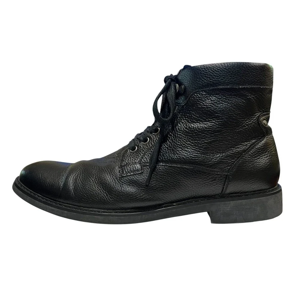 Joe's Men's JF505C33 Black Pebble Leather Lace-Up Ankle Boot  Size 12